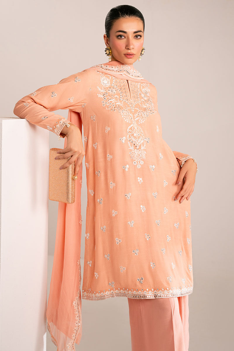 Cross Stitch | Luxury Pret | Muted Clay-3PC (Shirt, Trouser & Dupatta)-5