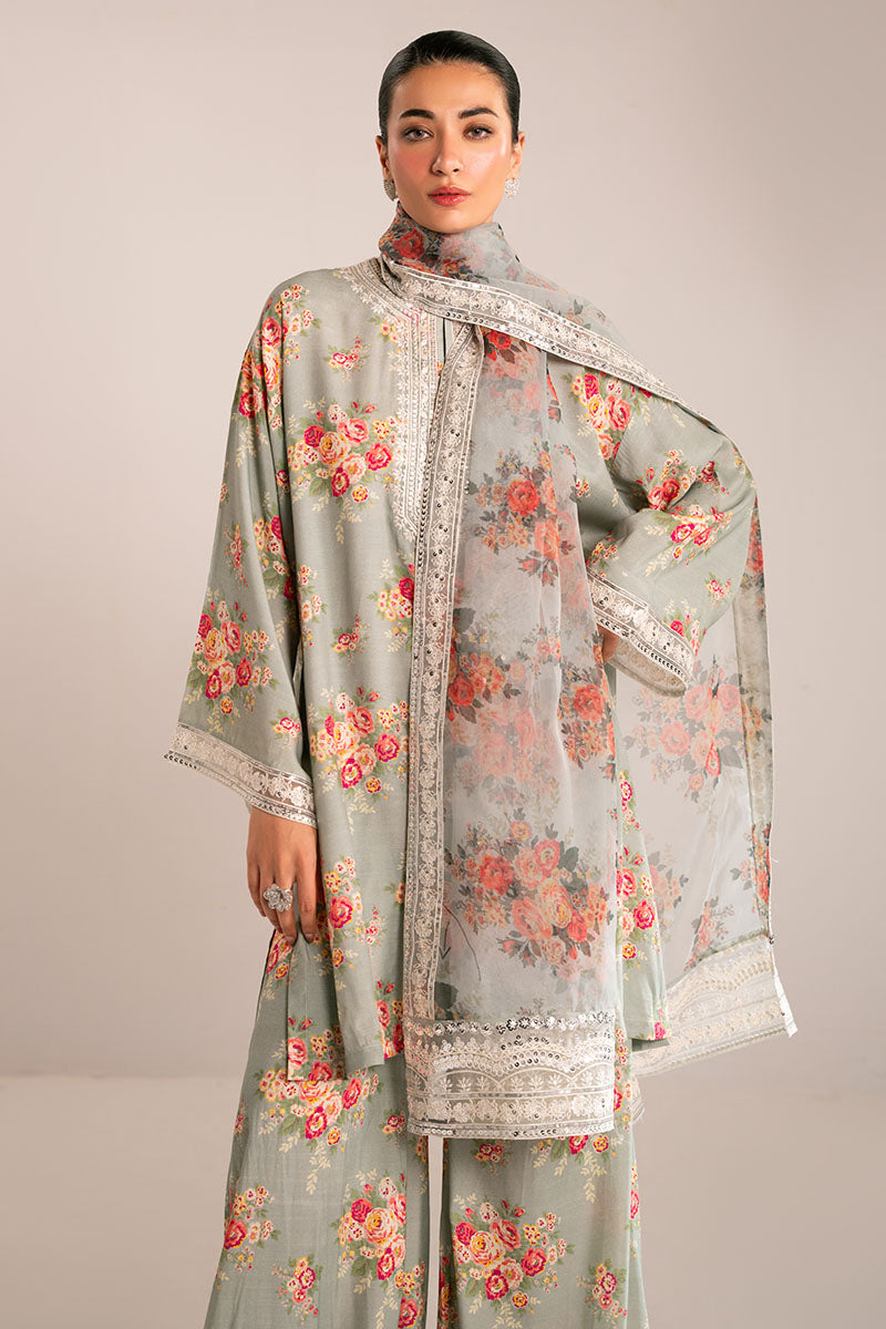 Cross Stitch | Luxury Pret | Grey Mist-3PC (Shirt, Trouser & Dupatta)-4