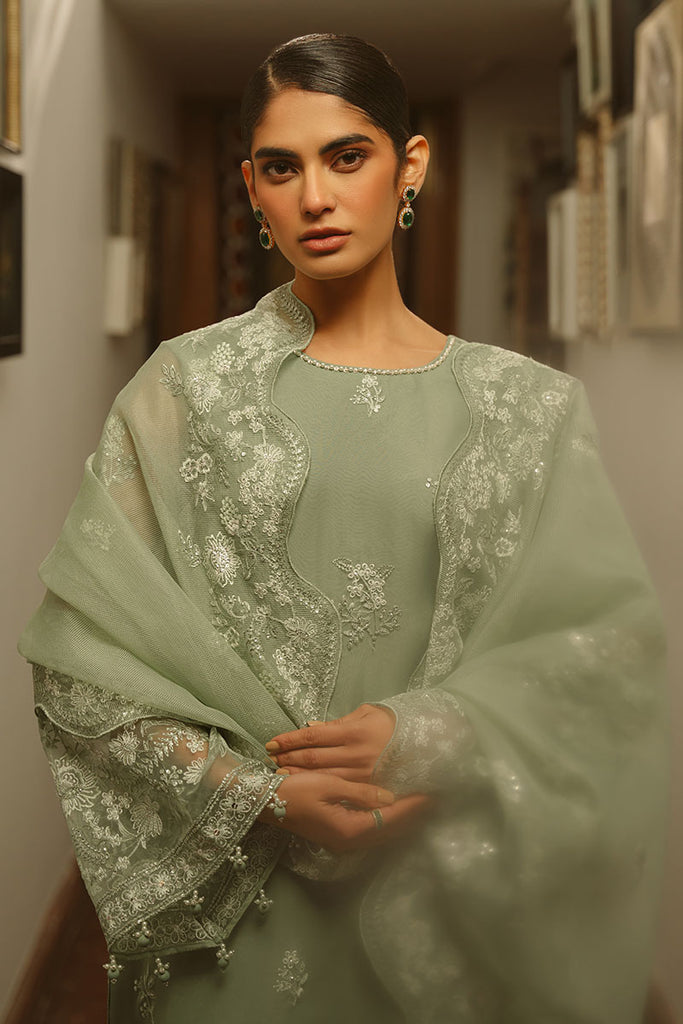 Cross Stitch | Luxe Atelier 25 | GREEN LILY -  Cross Stitch Ladies Clothes - Original Designer Dress - House of Maryam