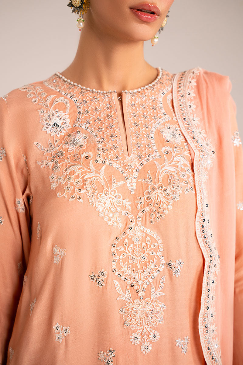 Cross Stitch | Luxury Pret | Muted Clay-3PC (Shirt, Trouser & Dupatta), image 2