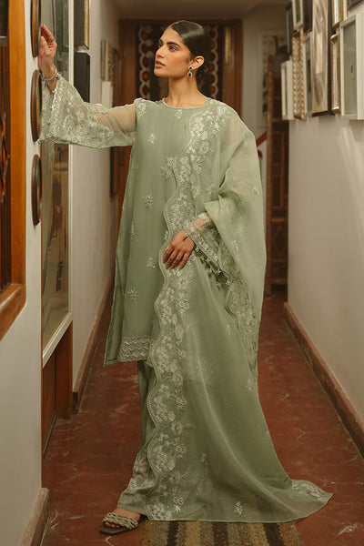 Cross Stitch | Luxe Atelier 25 | GREEN LILY -  Cross Stitch Ladies Clothes - Original Designer Dress - House of Maryam