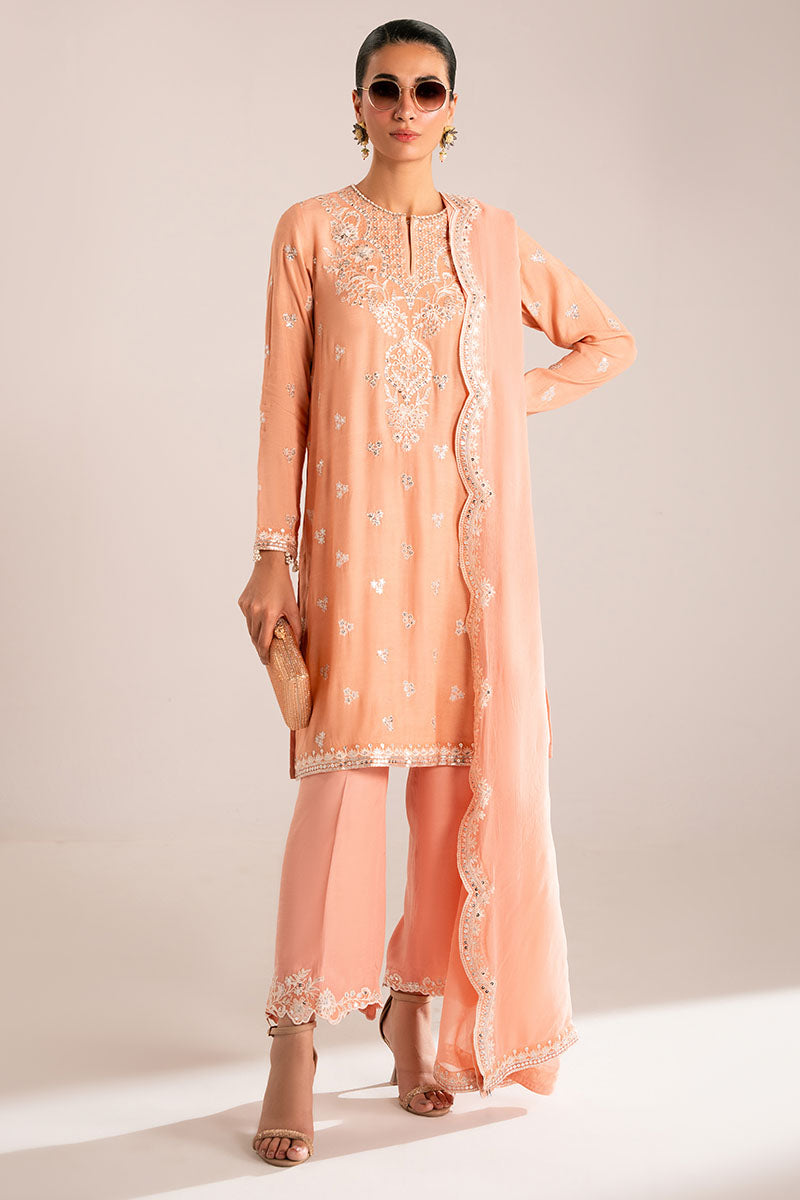 Cross Stitch | Luxury Pret | Muted Clay-3PC (Shirt, Trouser & Dupatta)