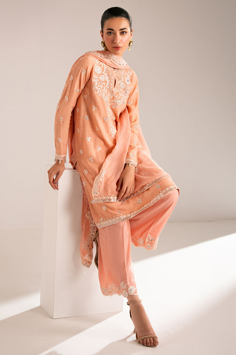 Cross Stitch | Luxury Pret | Muted Clay-3PC (Shirt, Trouser & Dupatta), image 3