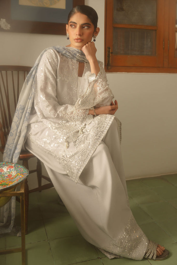 Cross Stitch | Luxe Atelier 25 | GRAY DAWN -  Cross Stitch Ladies Clothes - Original Designer Dress - House of Maryam