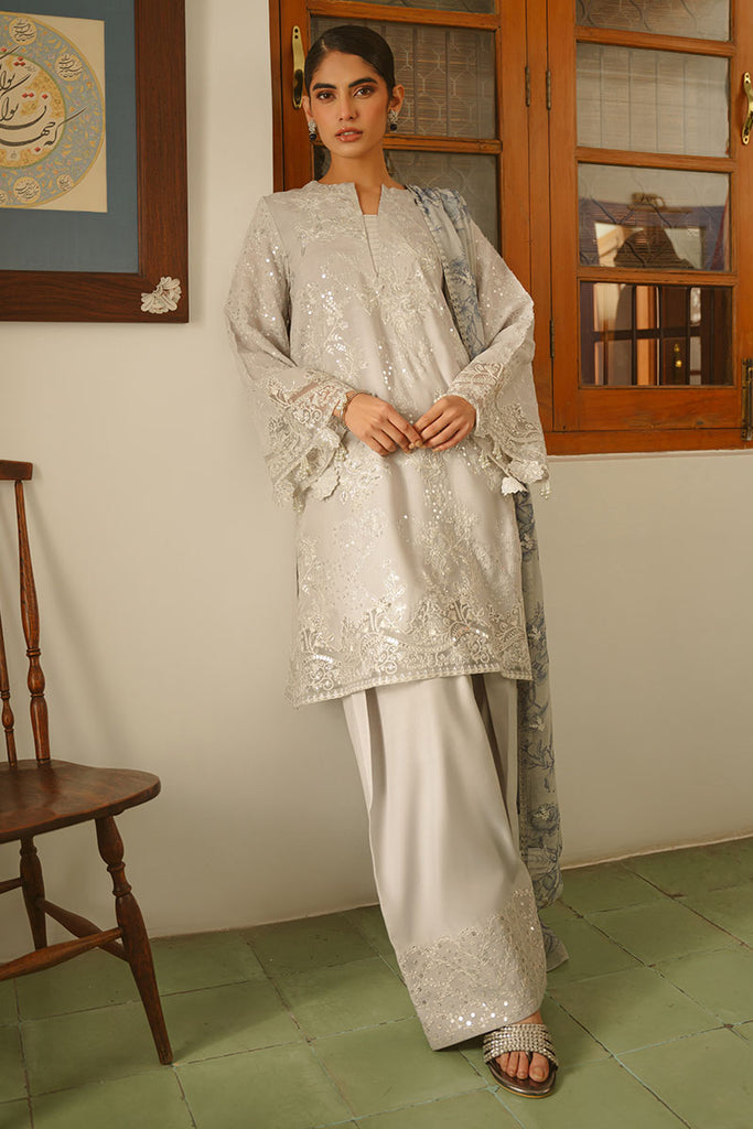 Cross Stitch | Luxe Atelier 25 | GRAY DAWN -  Cross Stitch Ladies Clothes - Original Designer Dress - House of Maryam