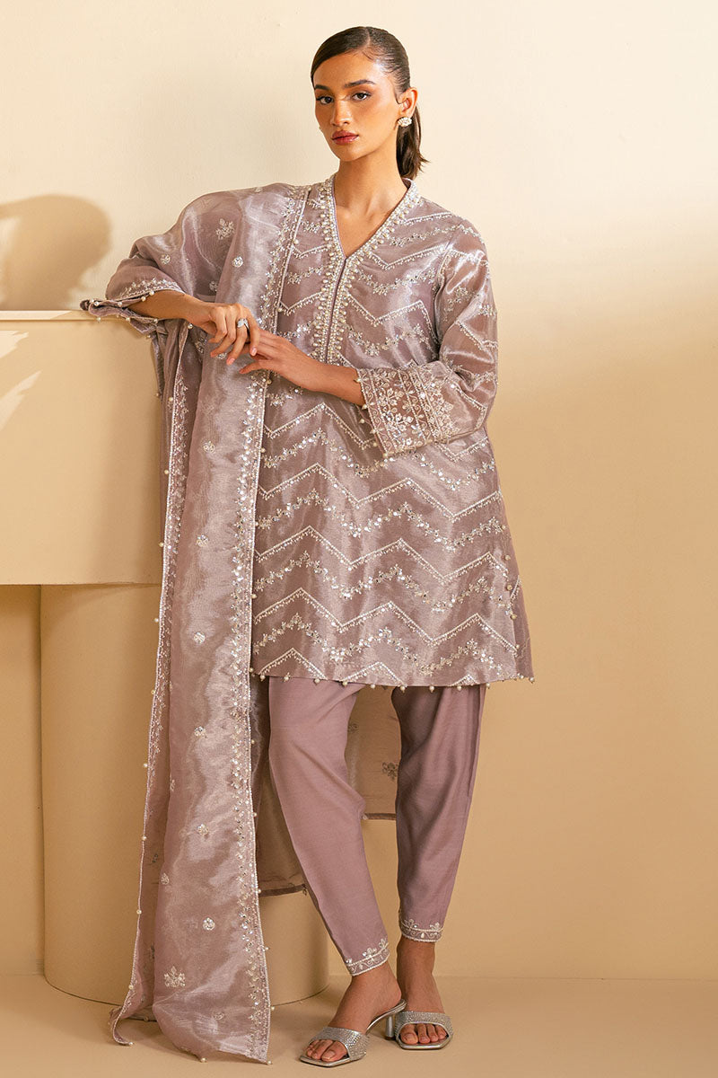 Cross Stitch | Luxury Pret | Lilac Haze-3PC (Shirt,Trouser & Dupatta)