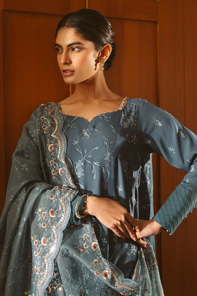 Cross Stitch | Luxe Atelier 25 | MAJESTIC TEAL -  CROS Ladies Clothes - Original Designer Dress - House of Maryam