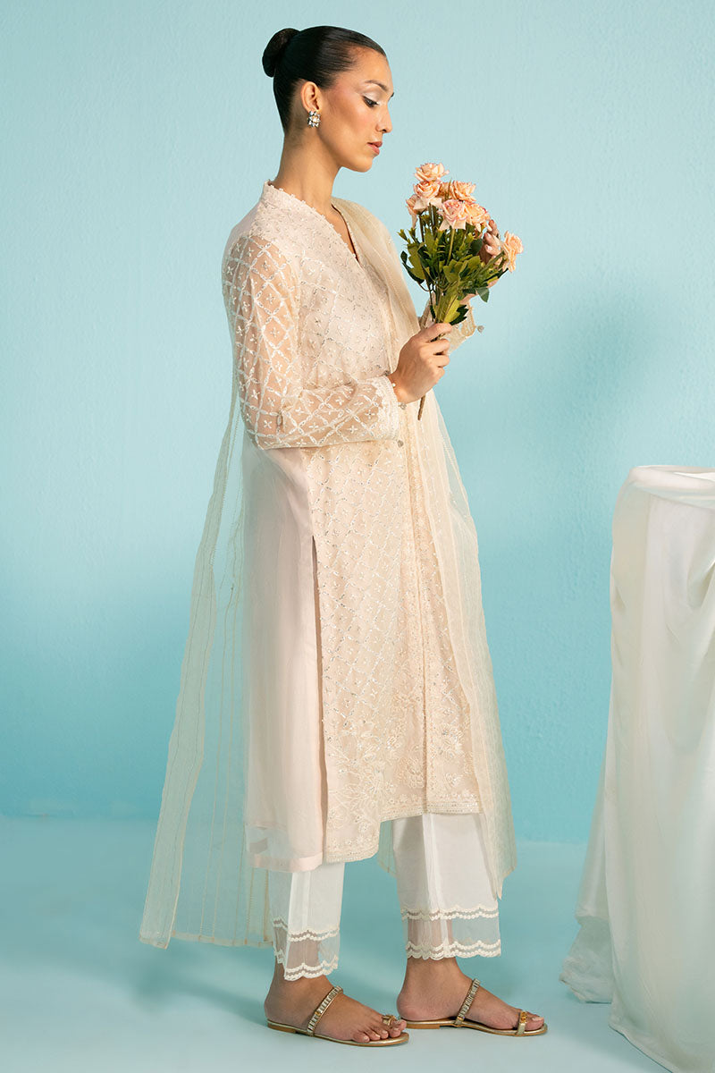Cross Stitch | Luxury Pret | Misty Pink-2PC (Shirt & Dupatta), image 4