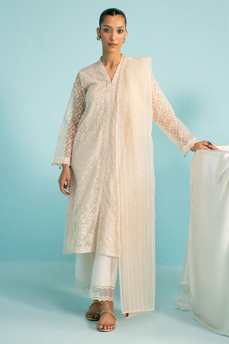 Cross Stitch | Luxury Pret | Misty Pink-2PC (Shirt & Dupatta), image 2