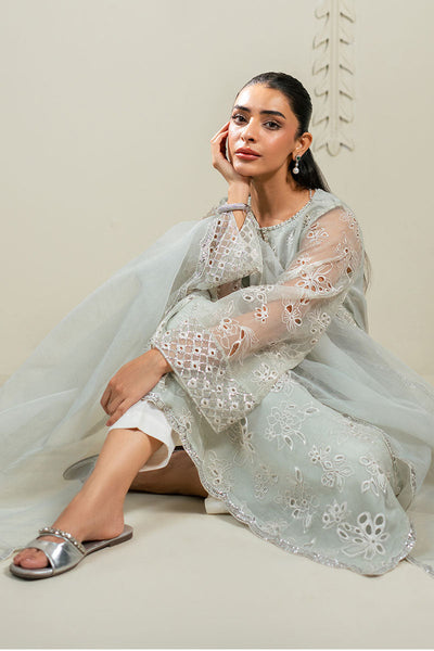 Cross Stitch | Luxury Pret | Dazzling Aqua -2PC (Shirt & Dupatta)