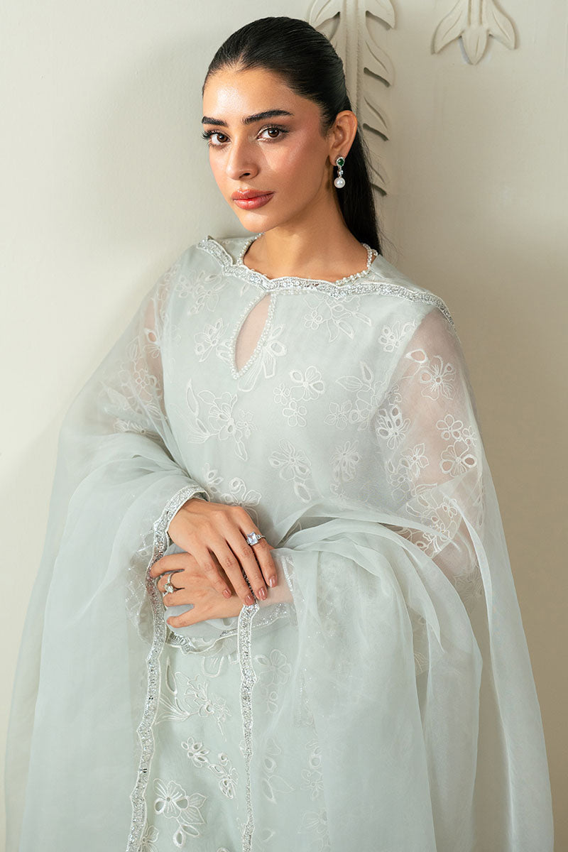 Cross Stitch | Luxury Pret | Dazzling Aqua -2PC (Shirt & Dupatta)-5