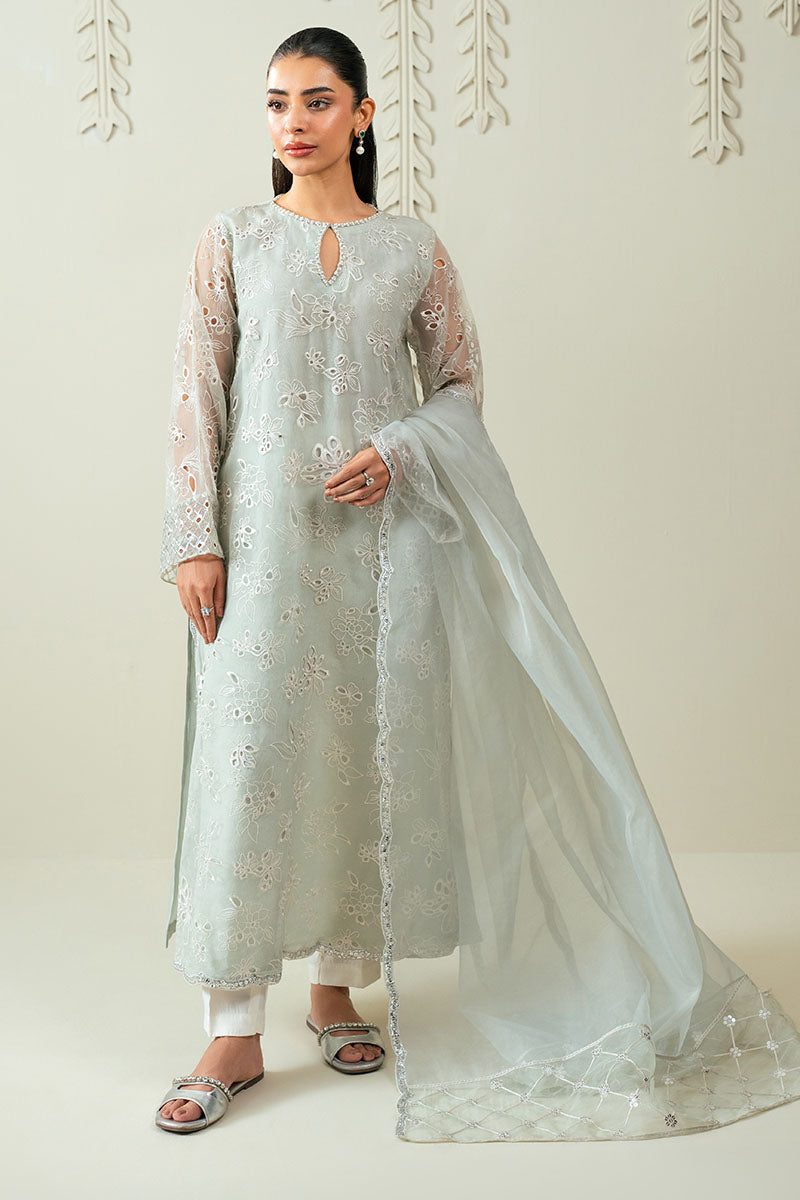 Cross Stitch | Luxury Pret | Dazzling Aqua -2PC (Shirt & Dupatta), image 2
