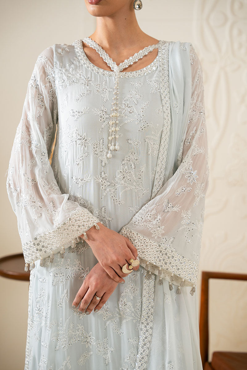 Cross Stitch | Luxury Pret | Aqua Dream-3PC (Shirt, Trouser & Dupatta)