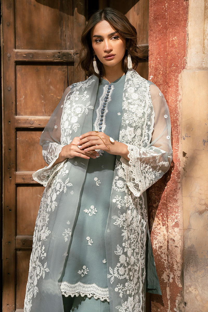 Cross Stitch | Luxury Pret | Seafoam Breeze-3PC (Shirt, Trouser & Dupatta)-3