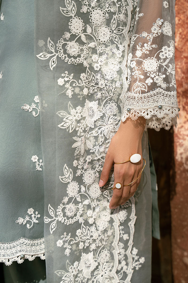 Cross Stitch | Luxury Pret | Seafoam Breeze-3PC (Shirt, Trouser & Dupatta)-2