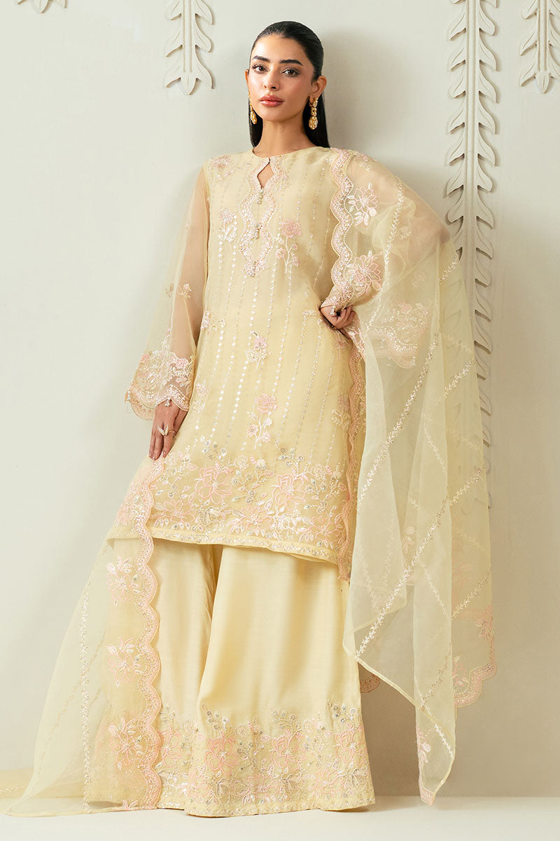 Cross Stitch | Luxury Pret | Rosette Glow -3PC (Shirt, Trouser & Dupatta)