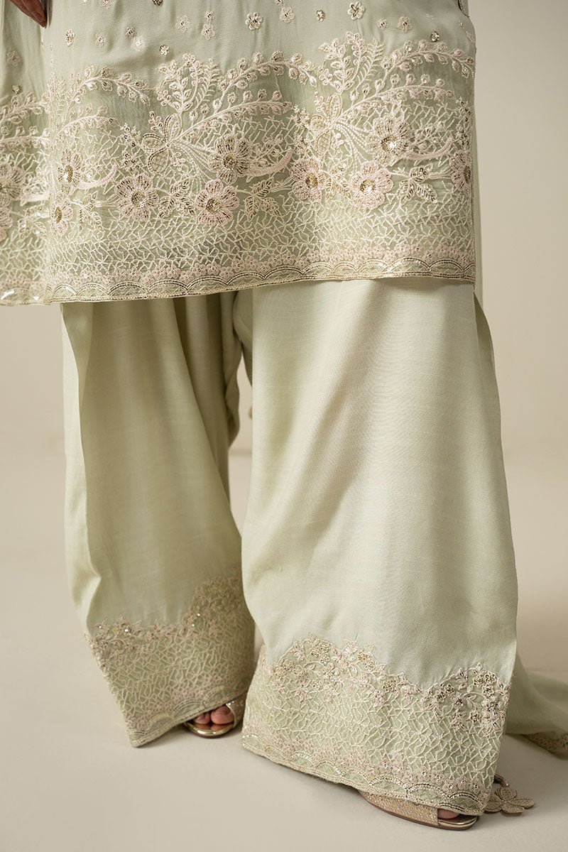 Cross Stitch | Luxury Pret | Minty Pale -3PC (Shirt, Trouser & Dupatta)-5