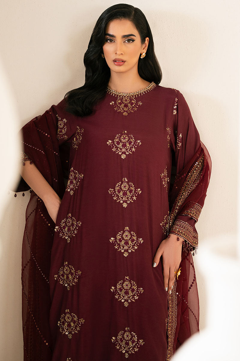 Cross Stitch | Luxury Pret | Shadow Ruby-3PC (Shirt, Trouser & Dupatta)-4