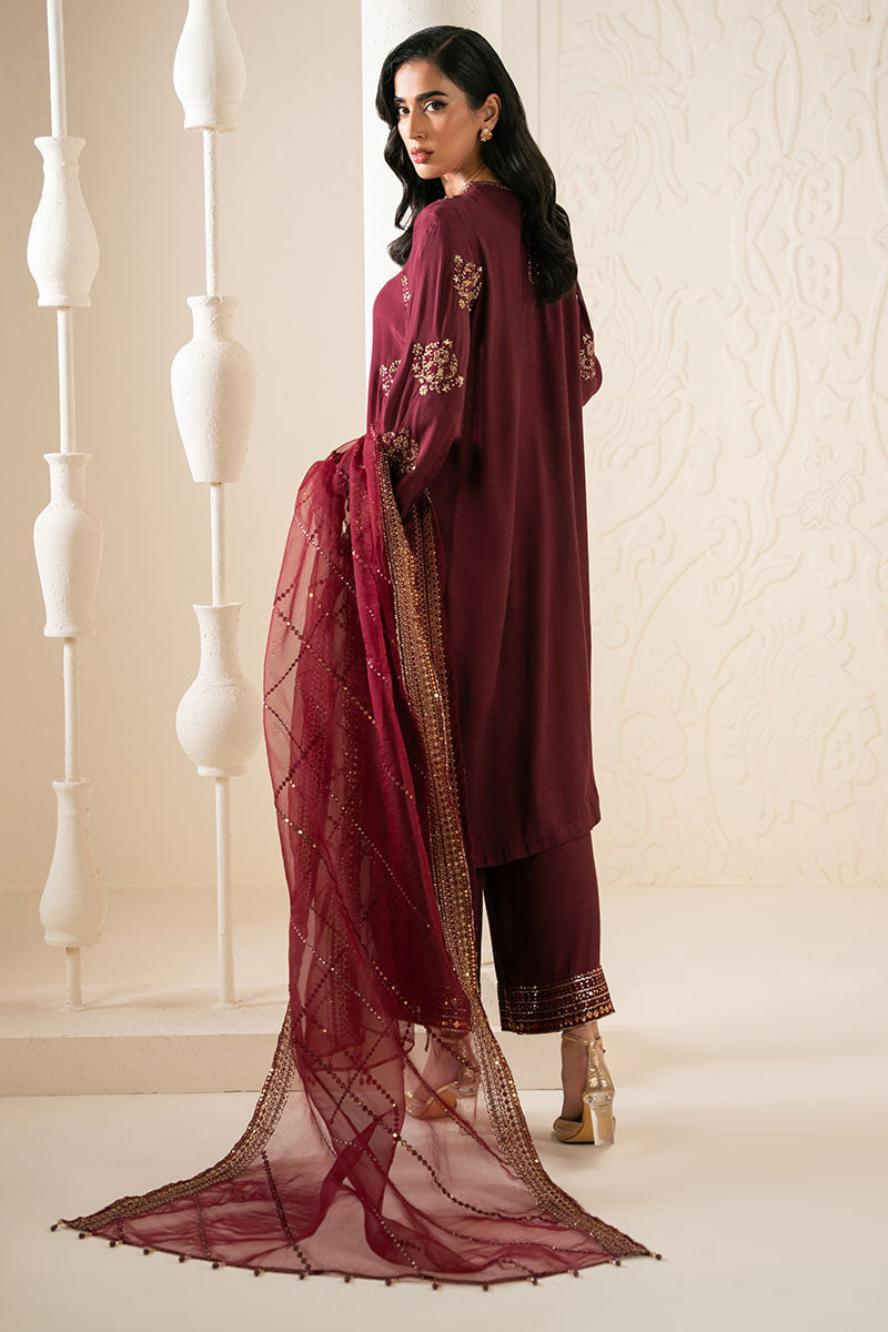 Cross Stitch | Luxury Pret | Shadow Ruby-3PC (Shirt, Trouser & Dupatta), image 3
