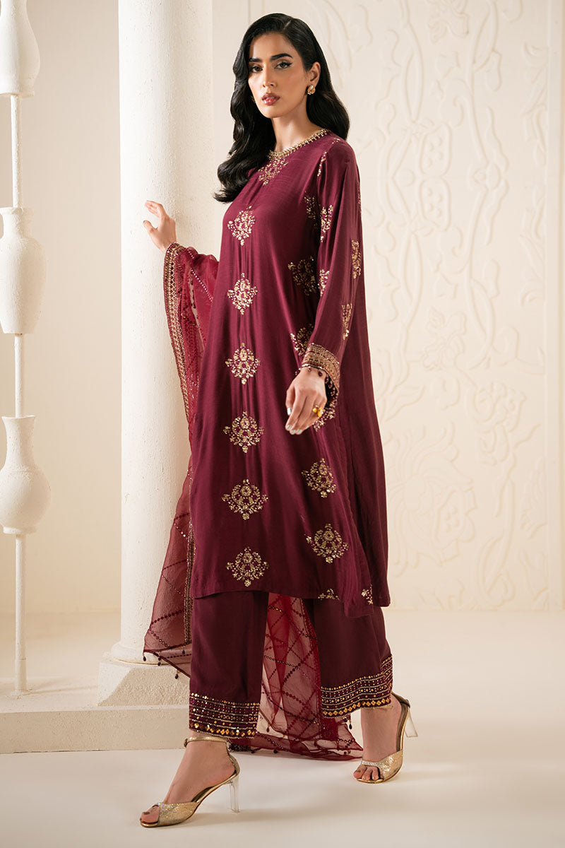 Cross Stitch | Luxury Pret | Shadow Ruby-3PC (Shirt, Trouser & Dupatta)-6