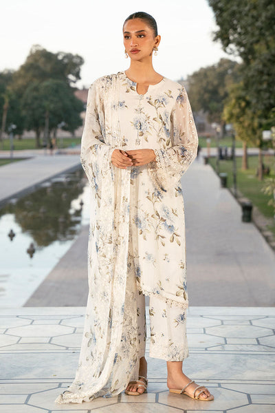 Cross Stitch | Luxury Pret | White Tulip-3PC (Shirt, Trouser & Dupatta)
