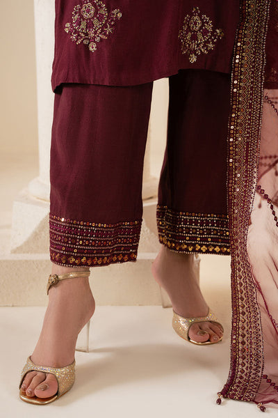 Cross Stitch | Luxury Pret | Shadow Ruby-3PC (Shirt, Trouser & Dupatta)