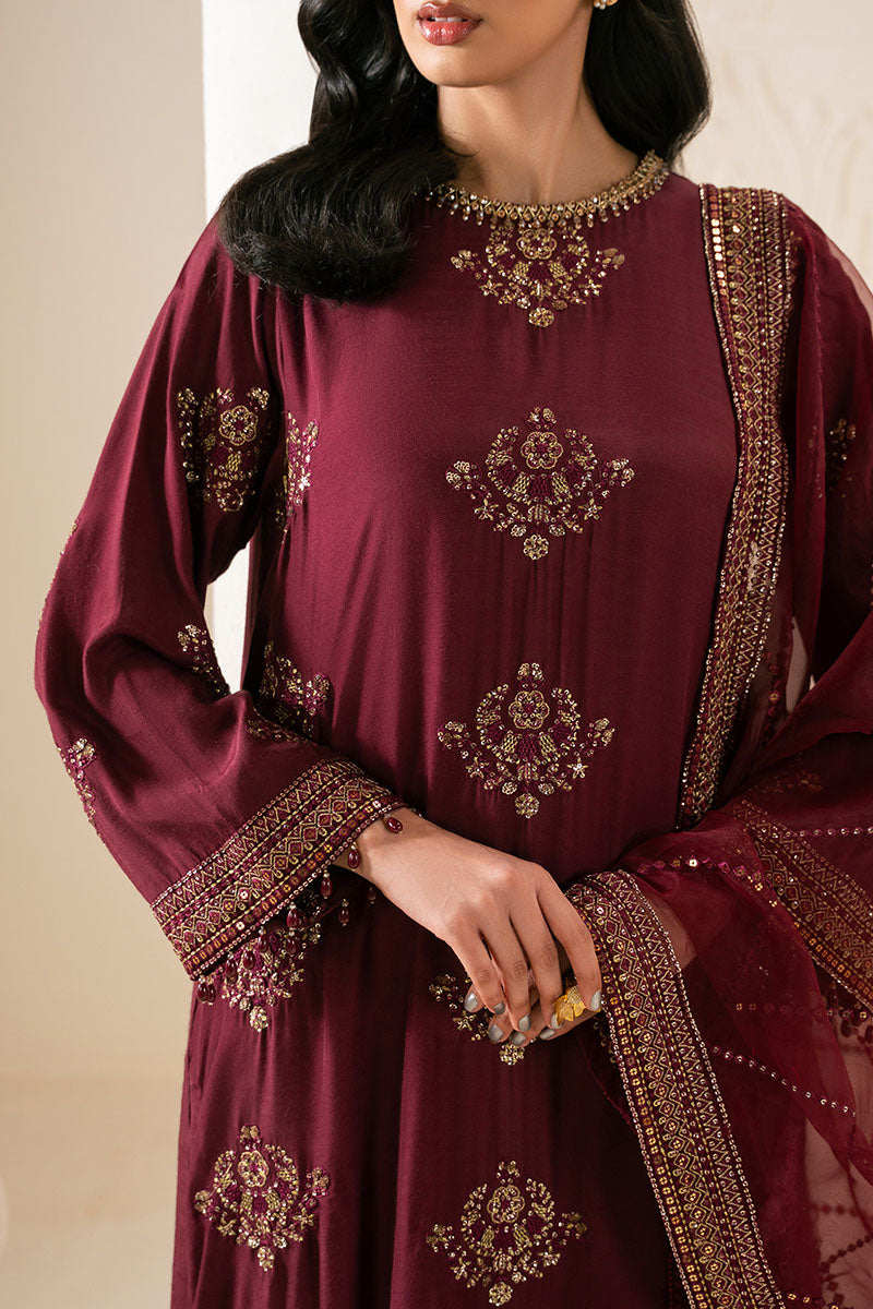 Cross Stitch | Luxury Pret | Shadow Ruby-3PC (Shirt, Trouser & Dupatta)