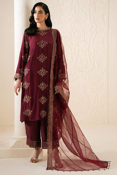 Cross Stitch | Luxury Pret | Shadow Ruby-3PC (Shirt, Trouser & Dupatta)