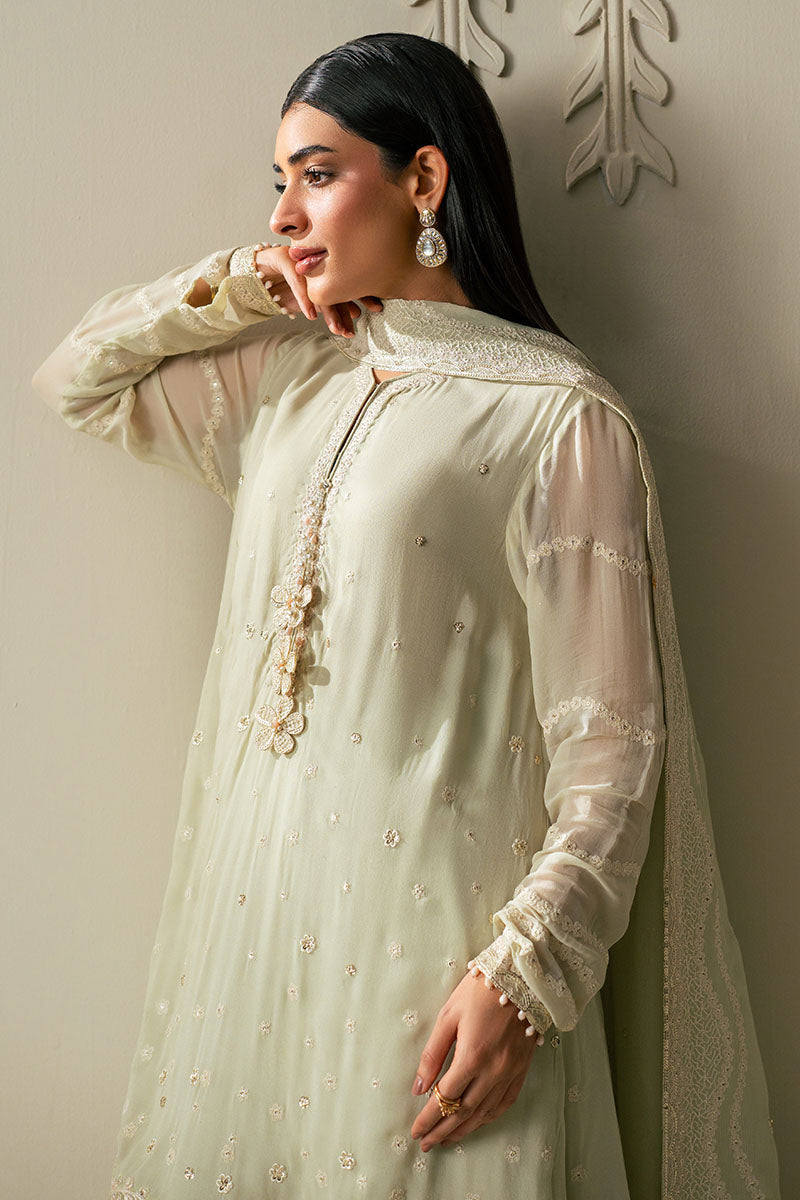 Cross Stitch | Luxury Pret | Minty Pale -3PC (Shirt, Trouser & Dupatta)-4
