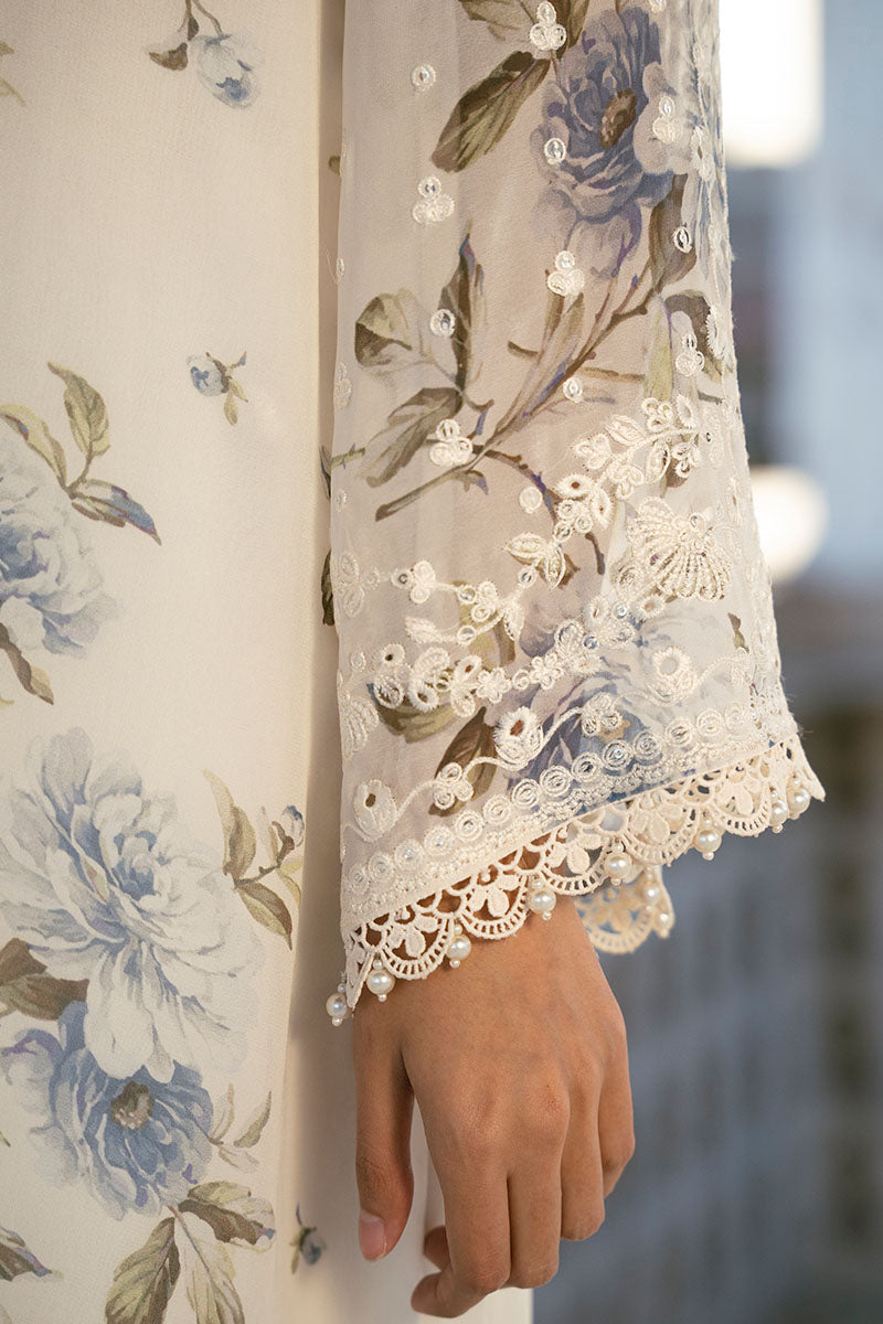 Cross Stitch | Luxury Pret | White Tulip-3PC (Shirt, Trouser & Dupatta)