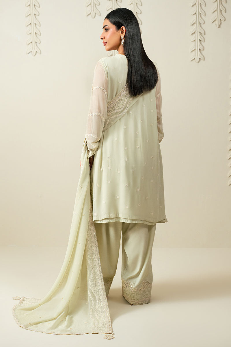 Cross Stitch | Luxury Pret | Minty Pale -3PC (Shirt, Trouser & Dupatta)-7