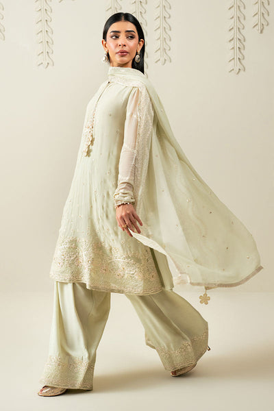 Cross Stitch | Luxury Pret | Minty Pale -3PC (Shirt, Trouser & Dupatta)