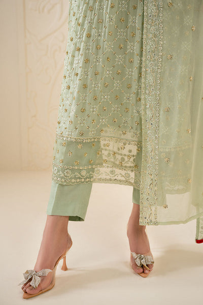 Cross Stitch | Luxury Pret | Sage Serenity-3PC (Shirt, Trouser & Dupatta)