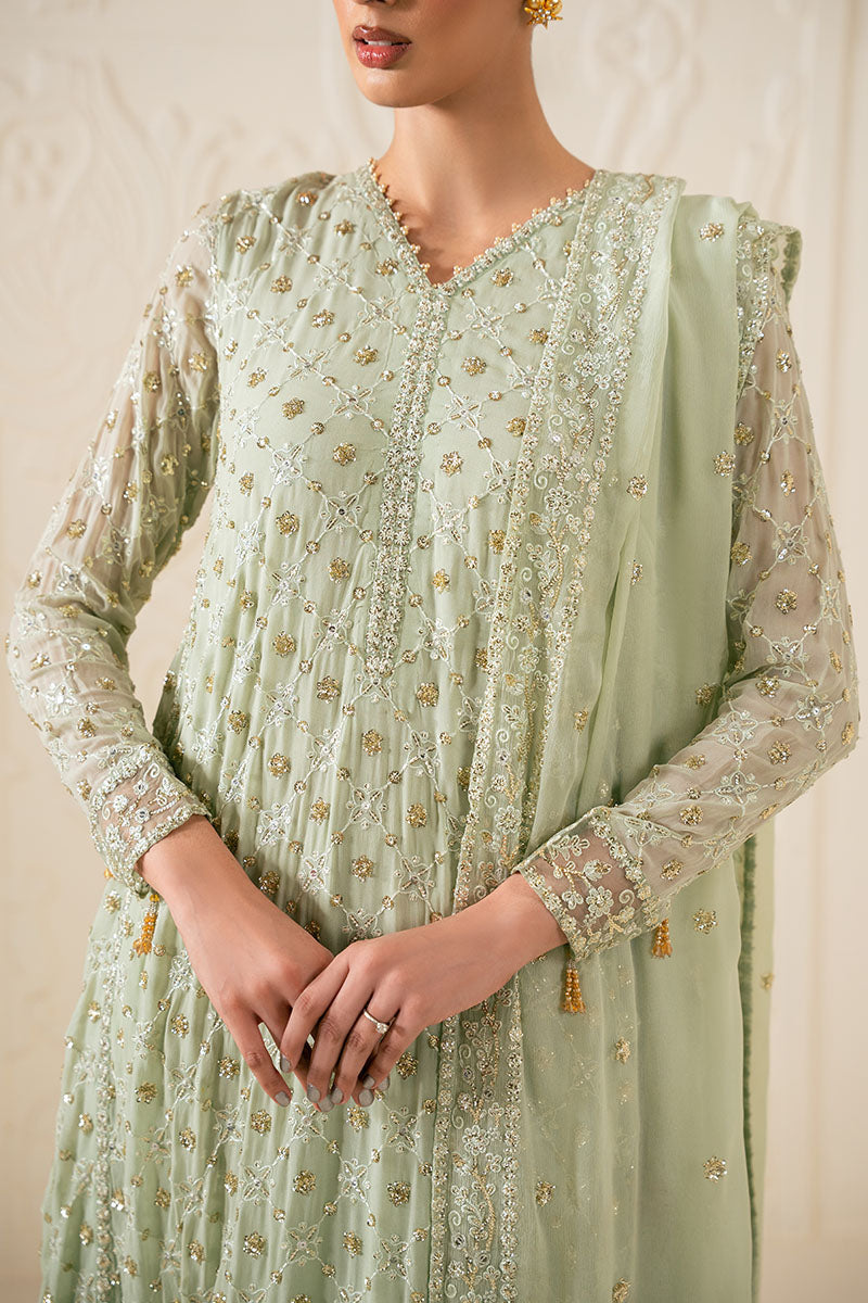 Cross Stitch | Luxury Pret | Sage Serenity-3PC (Shirt, Trouser & Dupatta)