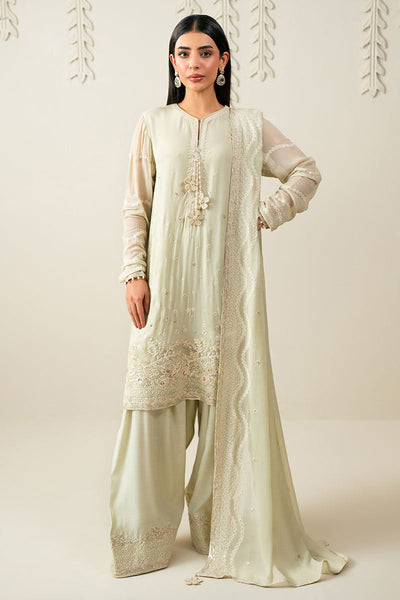 Cross Stitch | Luxury Pret | Minty Pale -3PC (Shirt, Trouser & Dupatta)
