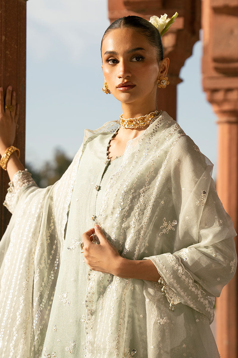 Cross Stitch | Luxury Pret | Mint Haze-3PC (Shirt, Trouser & Dupatta)