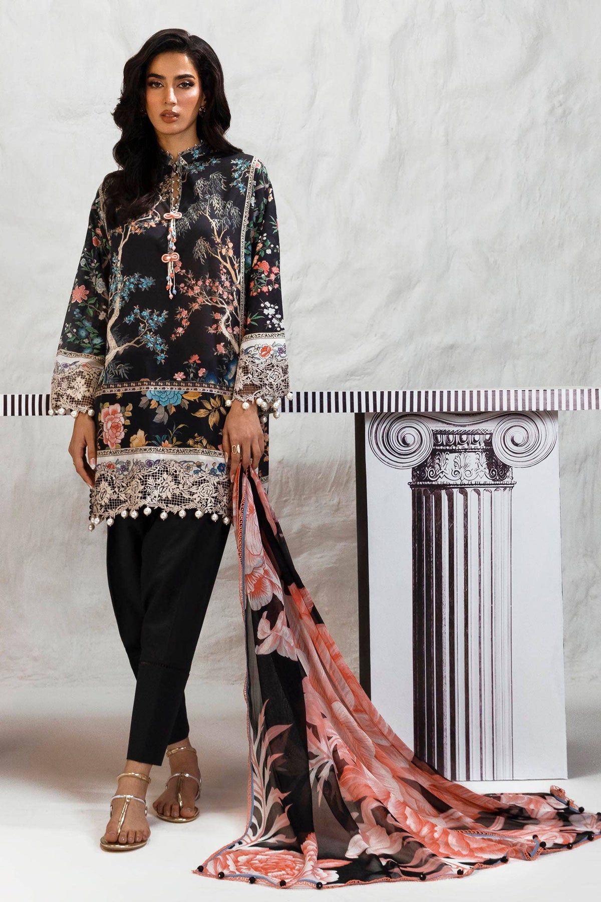 Sana Safinaz | Muzlin Summer 24 | 001B-CI -  Sana Safinaz Luxury - Original Designer Dress - House of Maryam