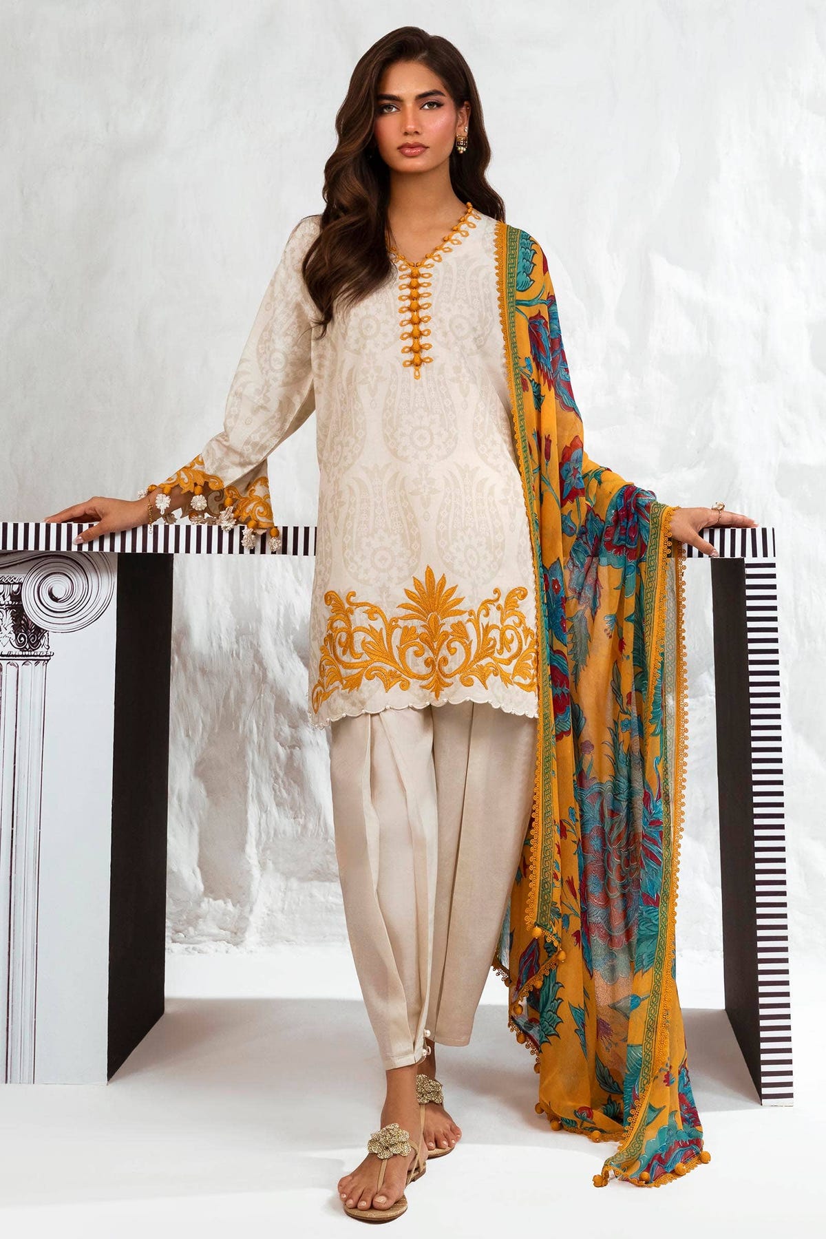 Sana Safinaz | Muzlin Summer 24 | 003B-CI -  Sana Safinaz Luxury - Original Designer Dress - House of Maryam