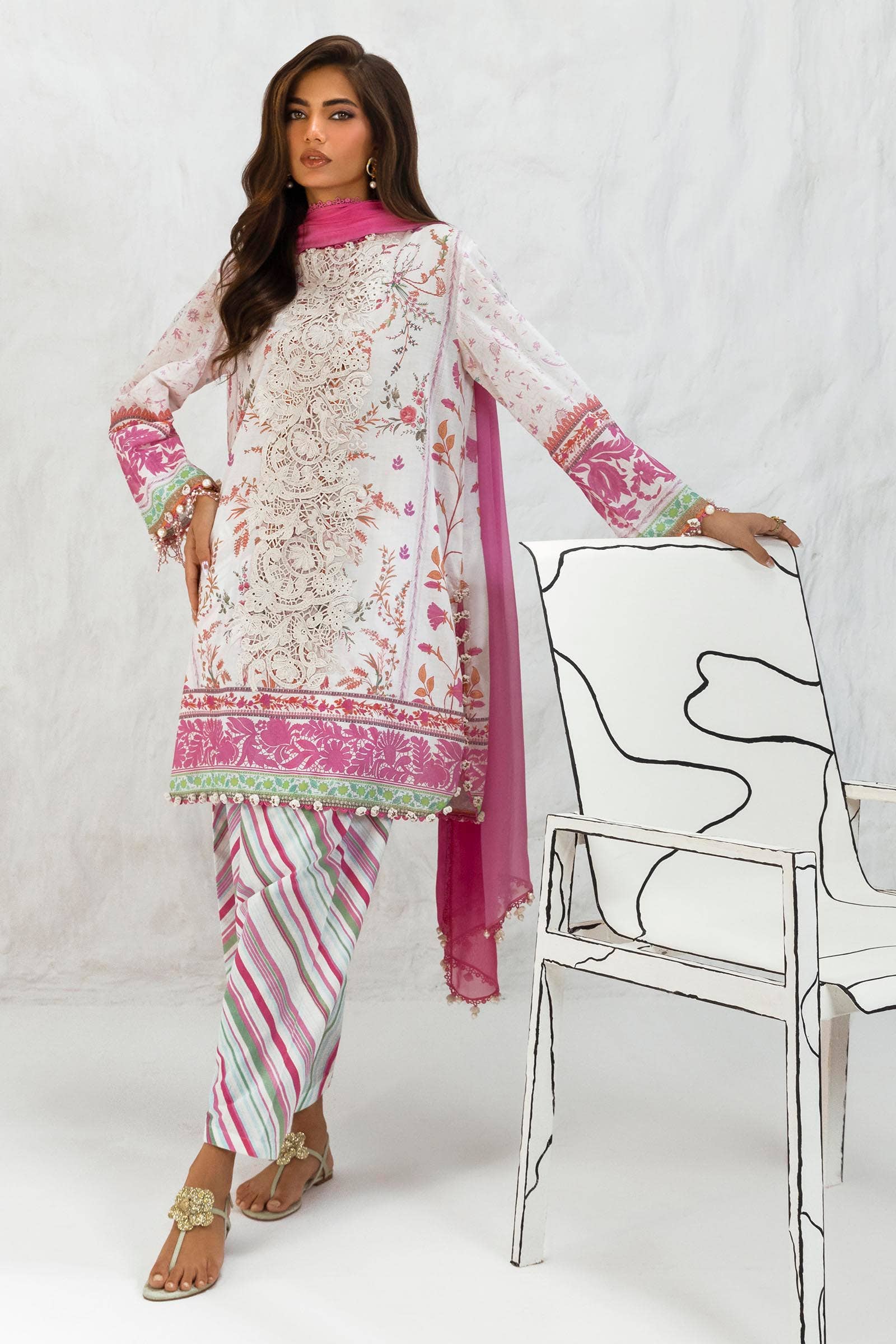 Sana Safinaz | Muzlin Summer 24 | 005B-CI by Designer Sana Safinaz - House of Maryam - Pakistani Designer Ethnic Wear in {{ shop.shopifyCountryName }}