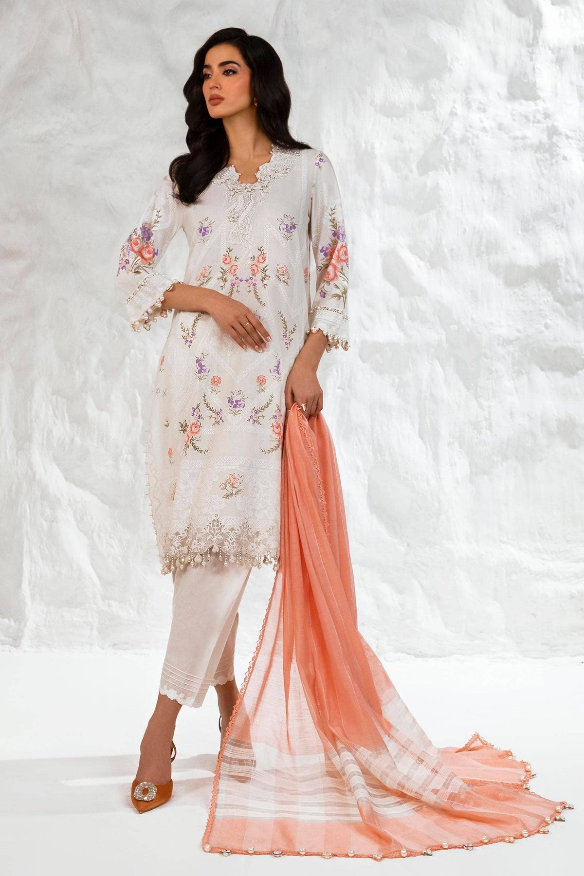 Sana Safinaz | Muzlin Summer 24 | 007B-DG -  Sana Safinaz Luxury - Original Designer Dress - House of Maryam