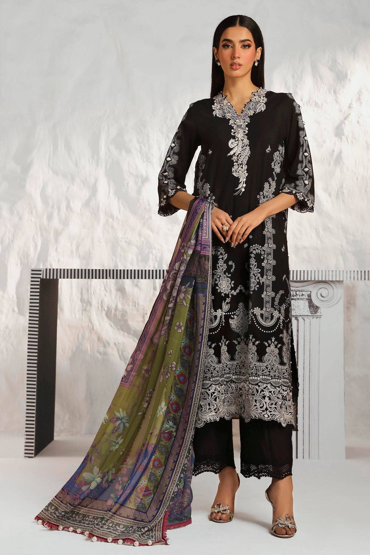Sana Safinaz | Muzlin Summer 24 | 008A-CK -  Sana Safinaz Luxury - Original Designer Dress - House of Maryam