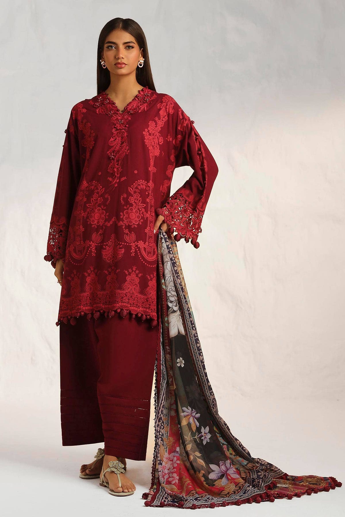 Sana Safinaz | Muzlin Summer 24 | 008B-CK -  Sana Safinaz Luxury - Original Designer Dress - House of Maryam