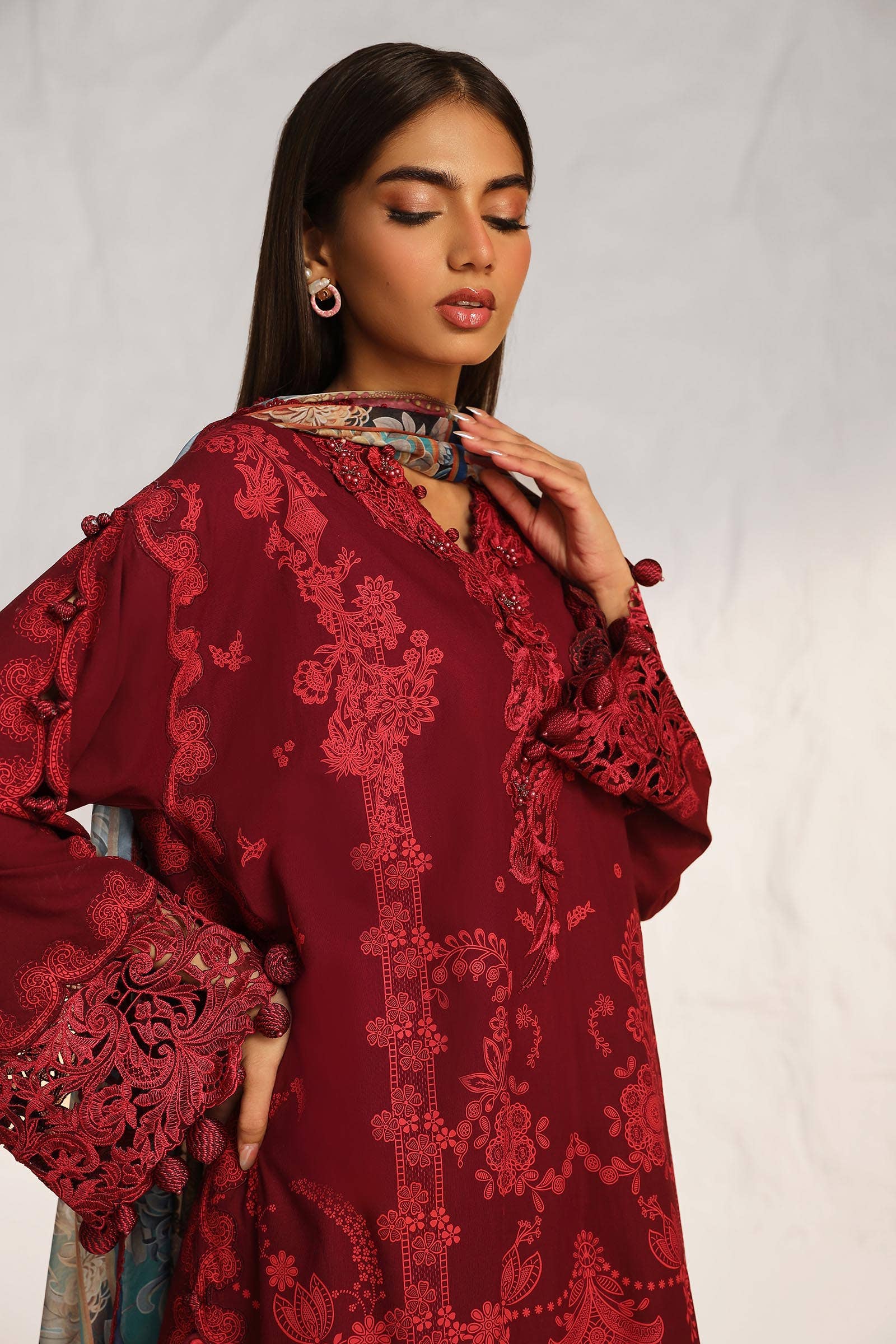 Sana Safinaz | Muzlin Summer 24 | 008B-CK by Designer Sana Safinaz - House of Maryam - Pakistani Designer Ethnic Wear in {{ shop.shopifyCountryName }}