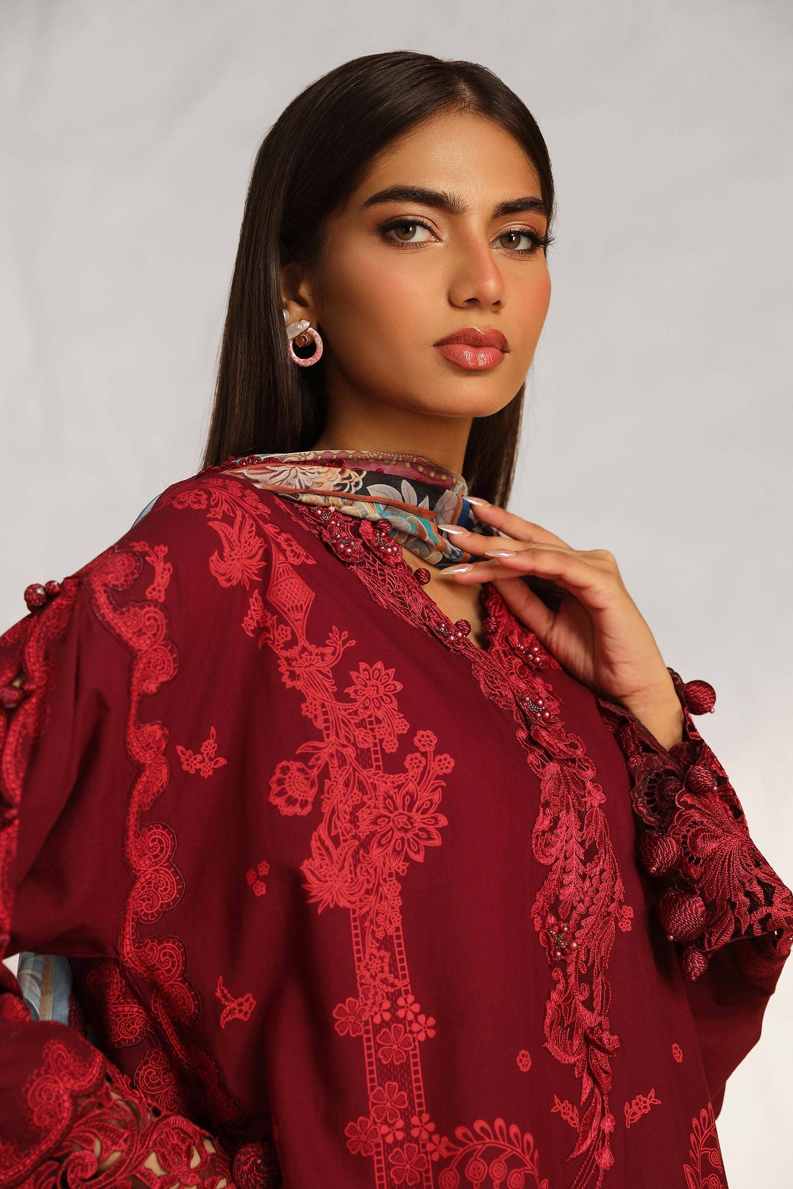 Sana Safinaz | Muzlin Summer 24 | 008B-CK by Designer Sana Safinaz - House of Maryam - Pakistani Designer Ethnic Wear in {{ shop.shopifyCountryName }}