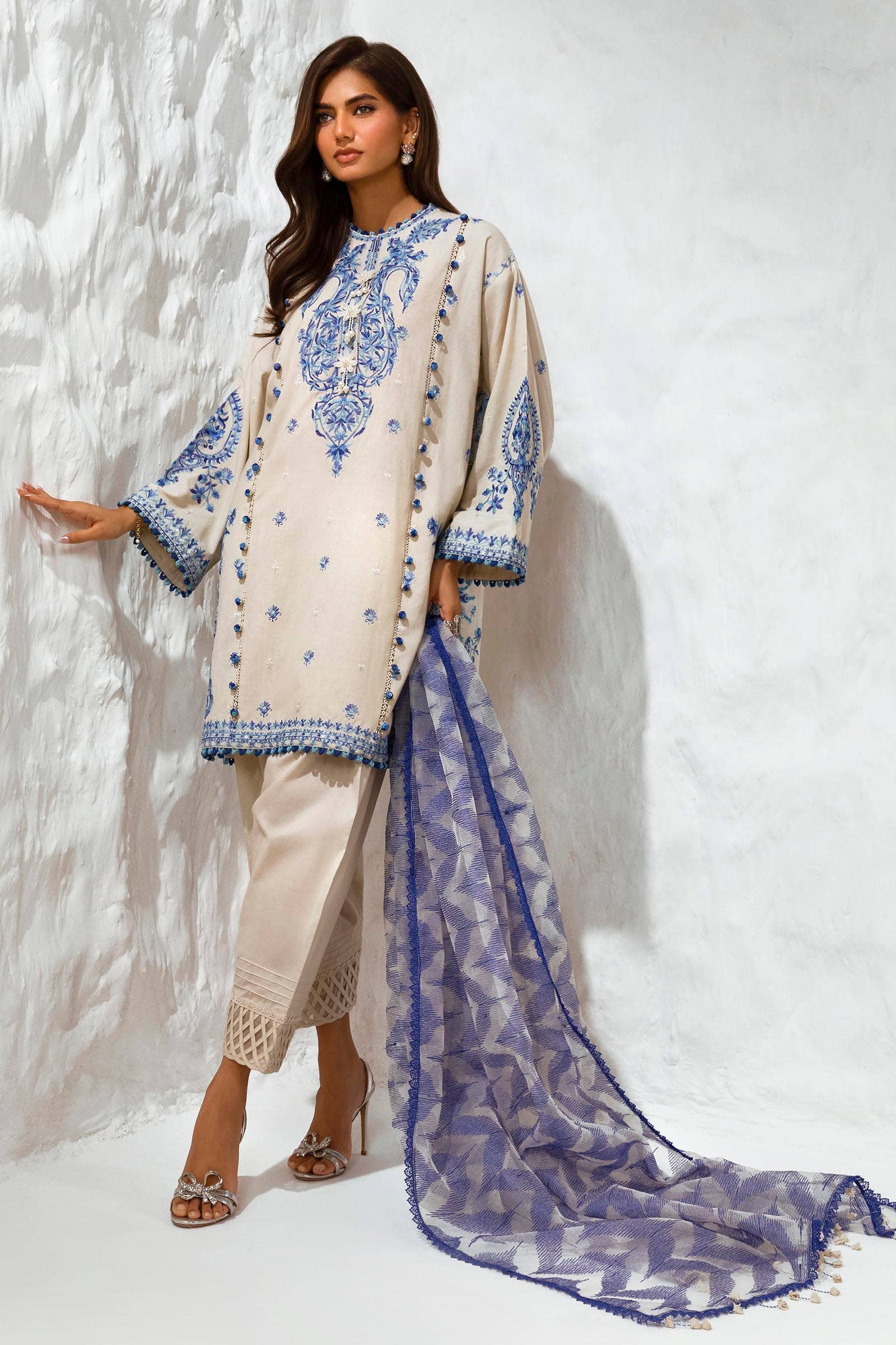 Sana Safinaz | Muzlin Summer 24 | 009A-CT by Designer Sana Safinaz - House of Maryam - Pakistani Designer Ethnic Wear in {{ shop.shopifyCountryName }}