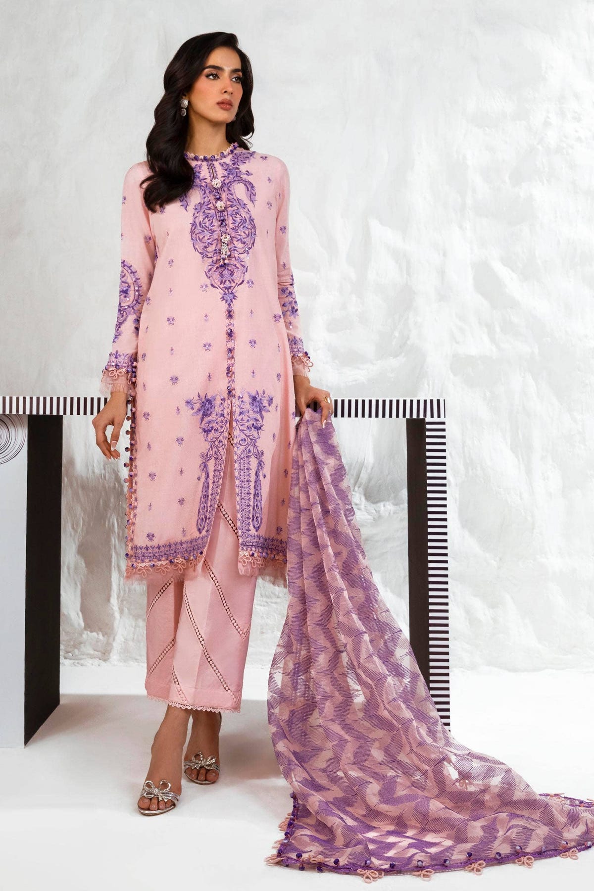 Sana Safinaz | Muzlin Summer 24 | 009B-CT -  Sana Safinaz Luxury - Original Designer Dress - House of Maryam