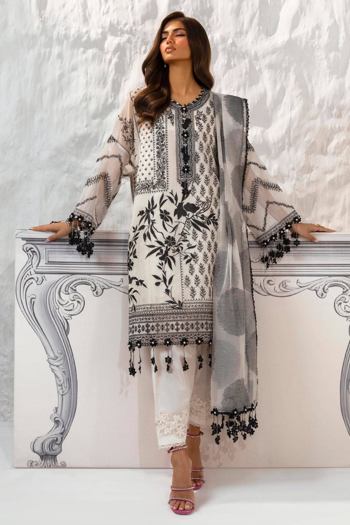 Sana Safinaz | Muzlin Summer 24 | 010B-CT -  Sana Safinaz Luxury - Original Designer Dress - House of Maryam