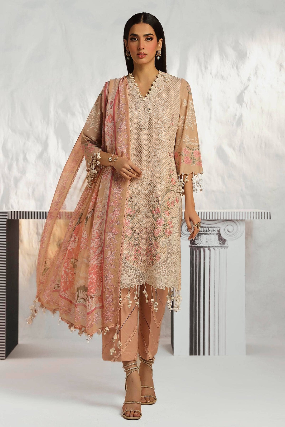 Sana Safinaz | Muzlin Summer 24 | 012B-CJ -  Sana Safinaz Luxury - Original Designer Dress - House of Maryam