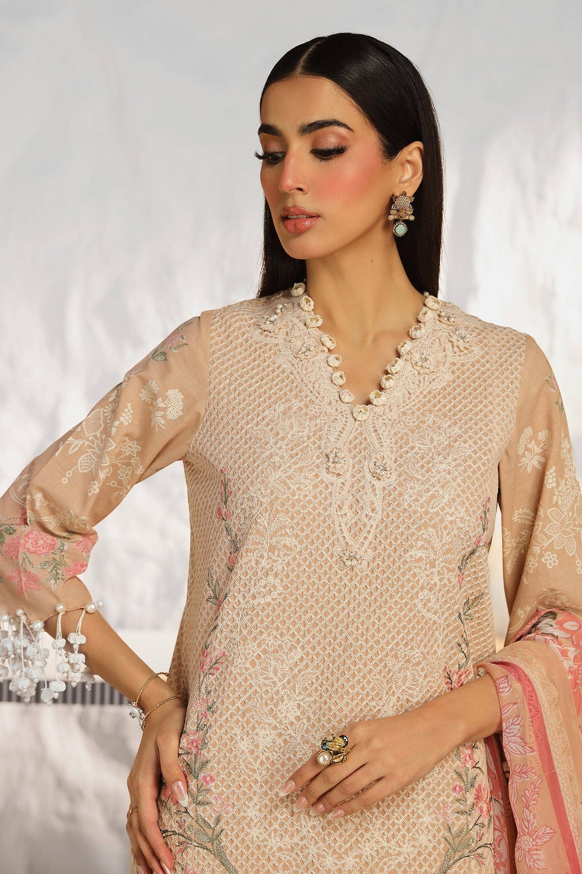 Sana Safinaz | Muzlin Summer 24 | 012B-CJ -  Sana Safinaz Luxury - Original Designer Dress - House of Maryam