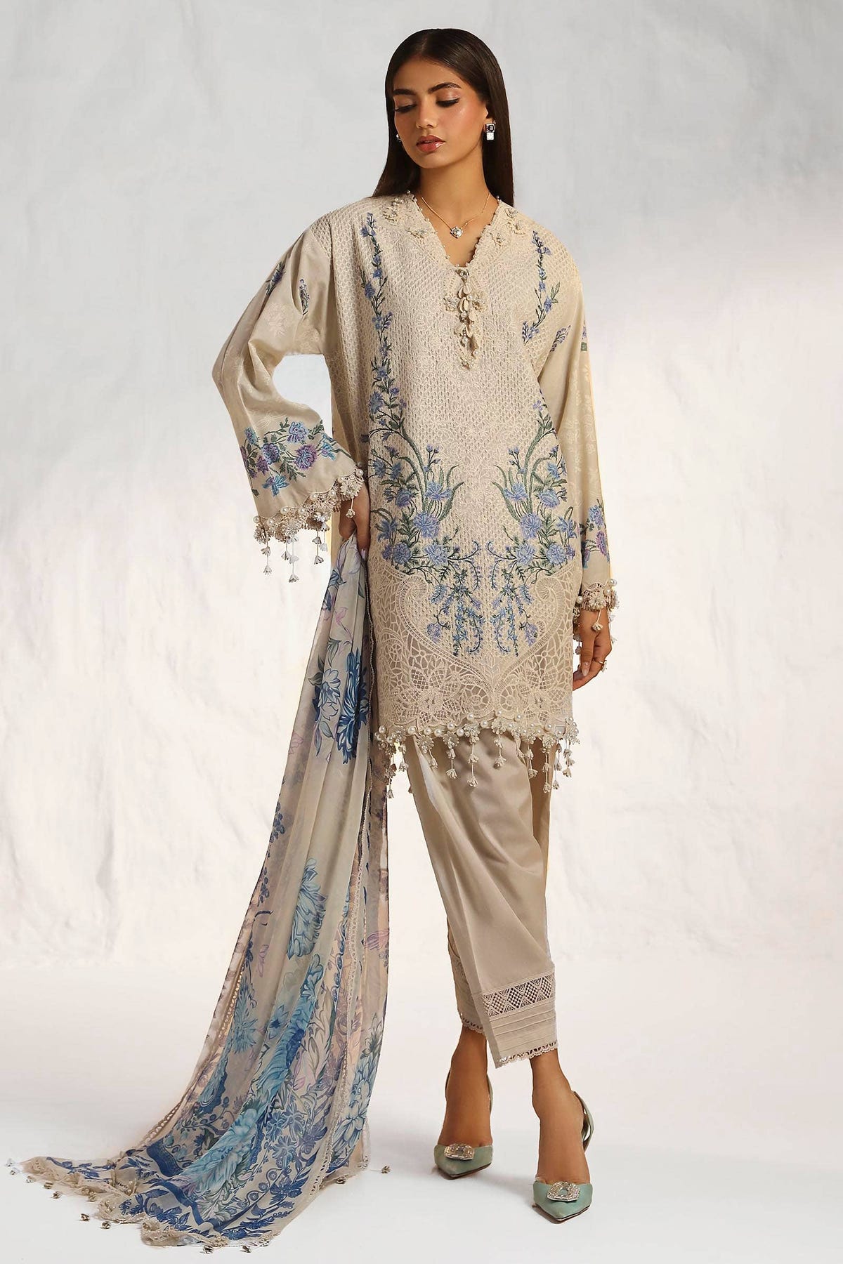 Sana Safinaz | Muzlin Summer 24 | 012B-CJ -  Sana Safinaz Luxury - Original Designer Dress - House of Maryam